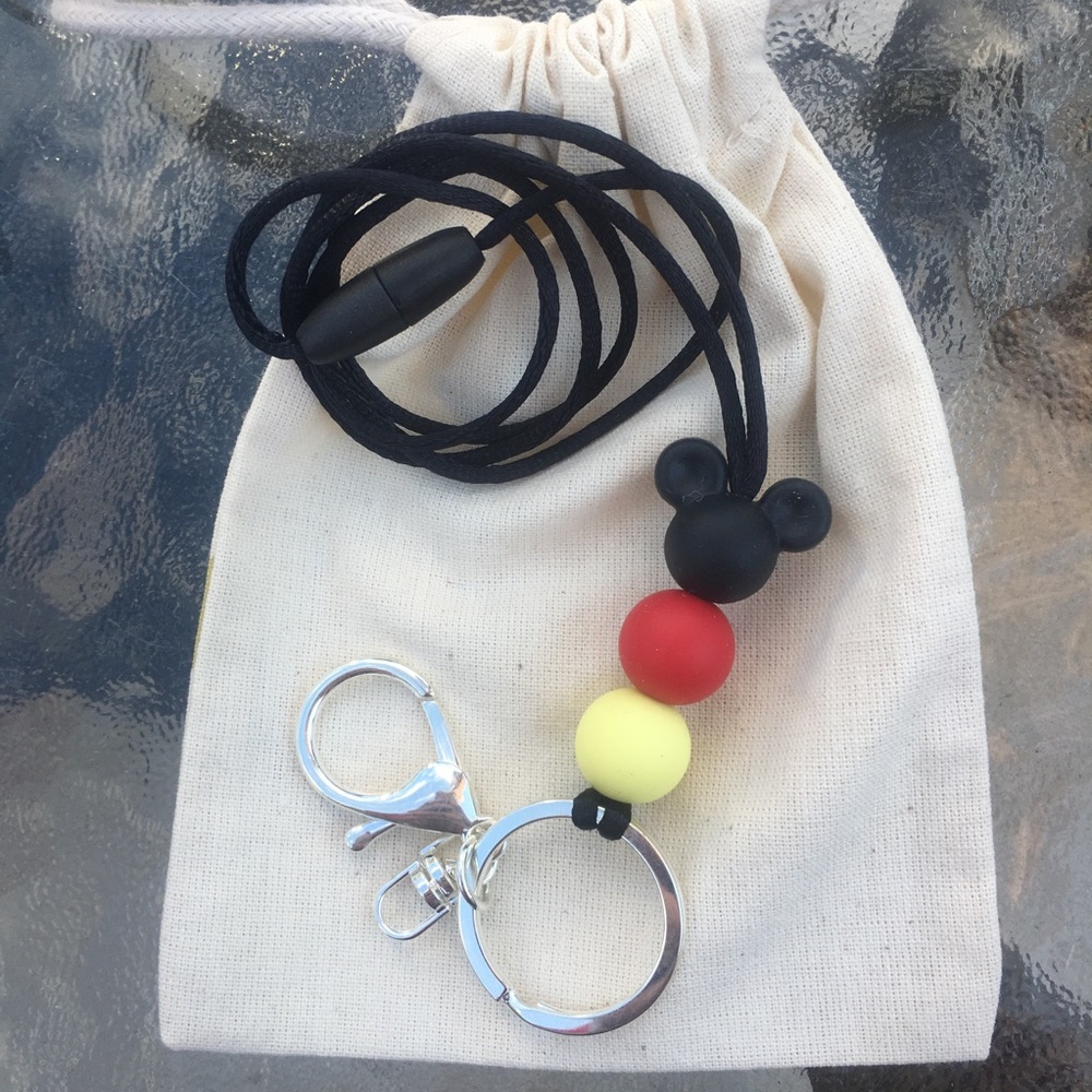 Mickey Mouse inspired lanyard/ ID Badge Holder